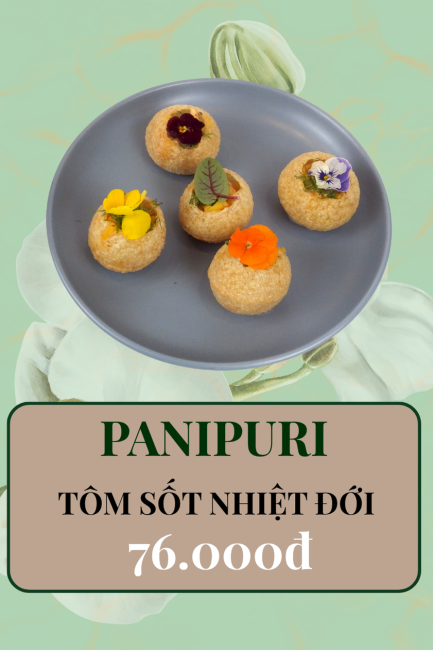 PANIPURI TÔM SỐT NHIỆT ĐỚI