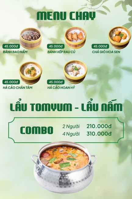 MENU CHAY NHẪN HOA